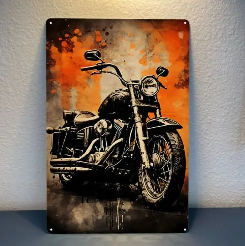 Chopper Custom Motorcycle Metal Poster - Collectable Tin Sign - 20x30cm
