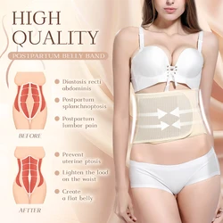 Postpartum Recovery Belly Wrap - Shapely Waist Sculpting, Stomach Flattening, New Moms After Childbirth - Adjustable, Breathable