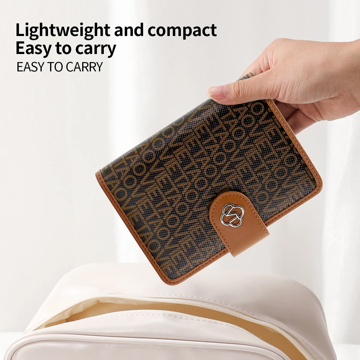 VIETAO 고급 PU 가죽 여권 지갑 다기능 여행 커버 홀더 안전 보관, 브라운