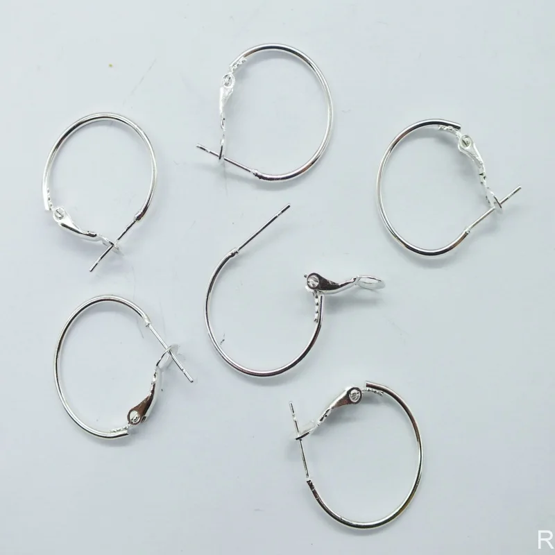 500piece 35mm Silver  Plated hoop earrings earring hooks wires Jewelry Findings Accessories Nickel and Lead Free!!