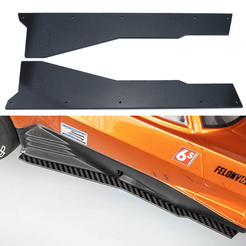 2pcs Carbon Fiber Side Skirt Set Side Protection Panelfor 1/7 ARRMA FELONY INFRACTION 6S LIMITLESS F1 V2 Car Truck ARA320509