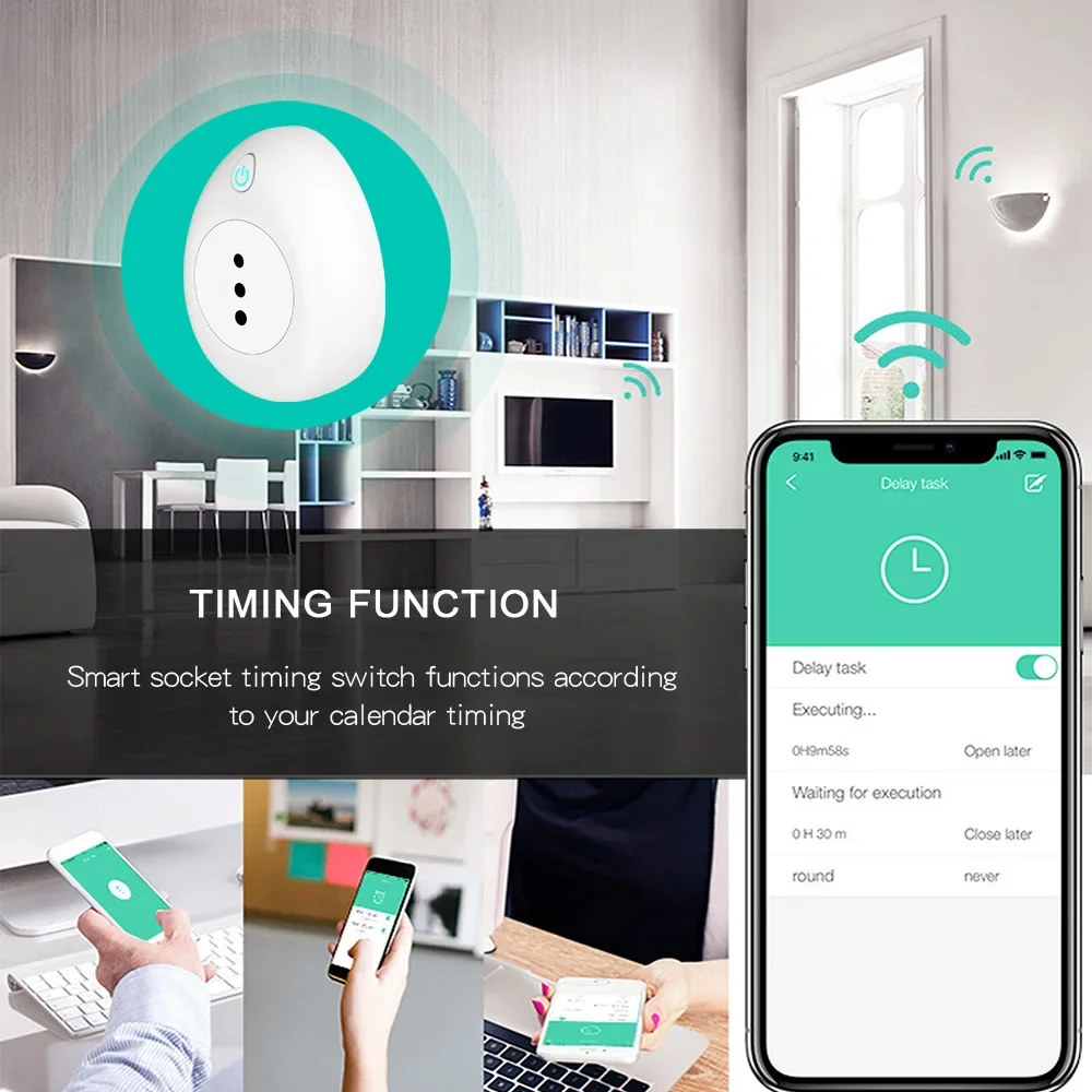 المكونات الذكية واي فاي مأخذ (فيشة) ذكي 15A إيطاليا تشيلي مراقبة الطاقة التحكم الصوتي يعمل مع تطبيق Google Home Alexa Tuya Smart life