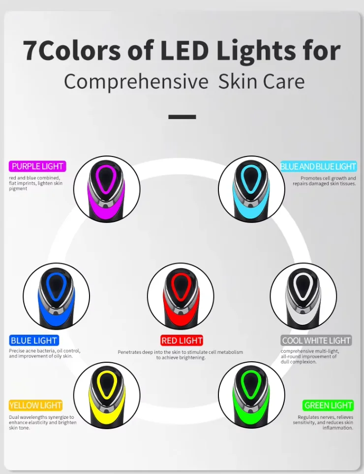 الجملة Age-R Booster Pro جهاز تجميل محمول متعدد الوظائف للعناية بالبشرة وإزالة التجاعيد يتميز بالعلاج بالضوء LED #6