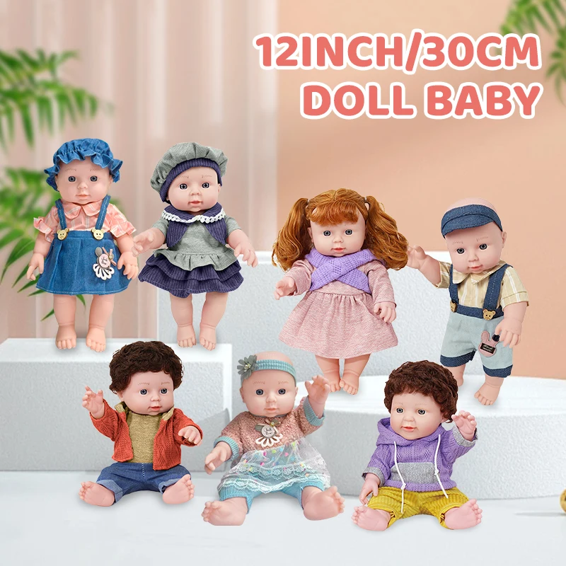 

12inch 30cm Doll Realistic Reborn Baby Doll With Clothes For Kids Cute Baby Doll Movable Doll Birthday Gifts Children's Toys