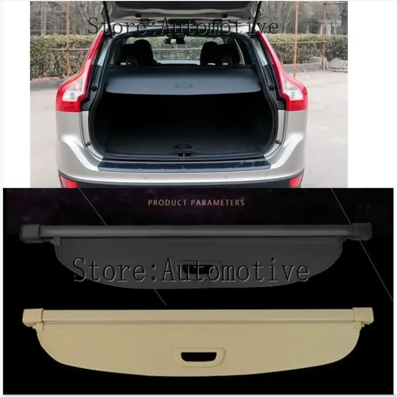 Auto Kofferbak Cargo Cover 2006-2016 Voor Volvo XC60 Zwart beige Security Shield Schaduw Auto accessoires - afbeelding 2