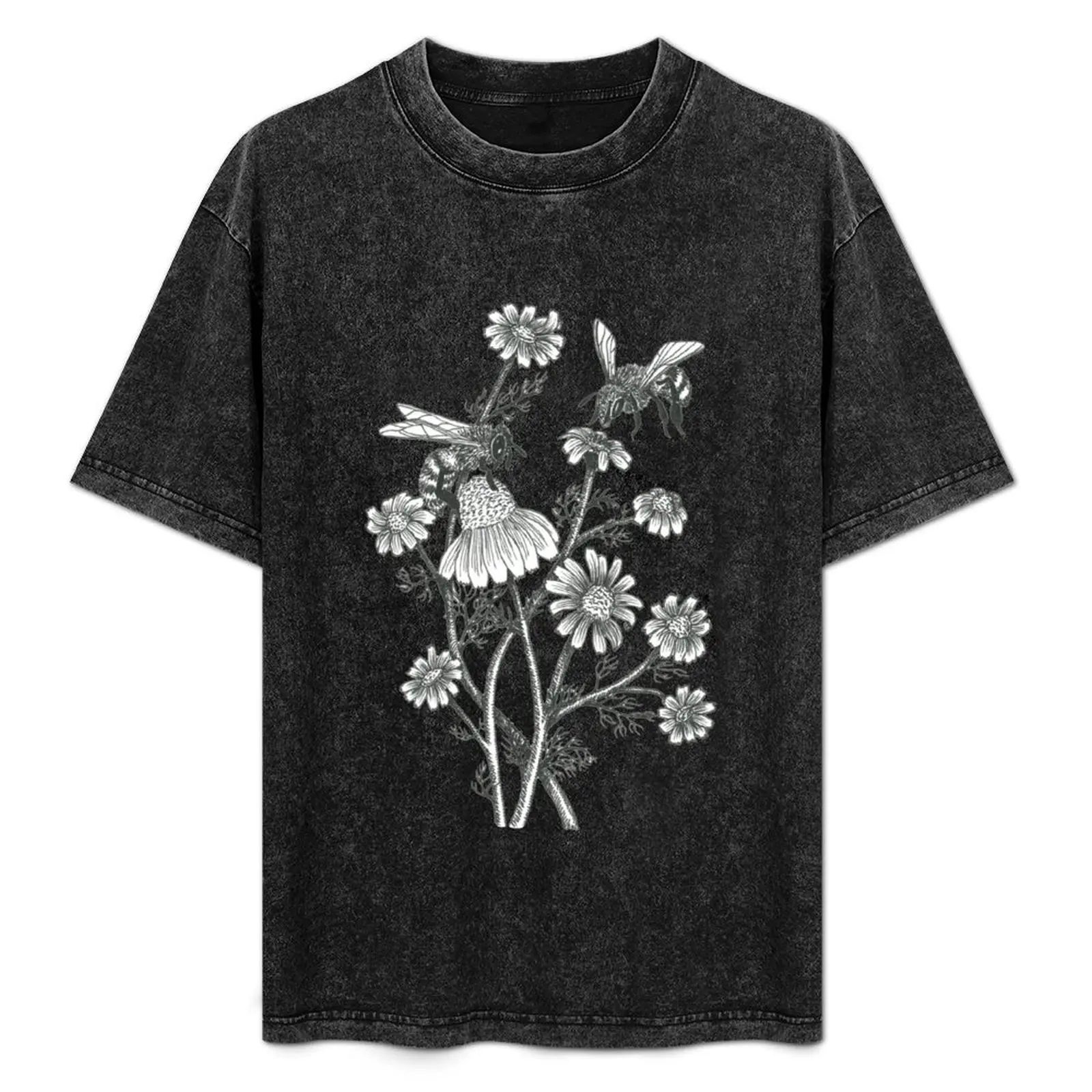 

bees and chamomile on caramel background T-Shirt aesthetic clothes street wear Aesthetic clothing custom shirt mens clothes