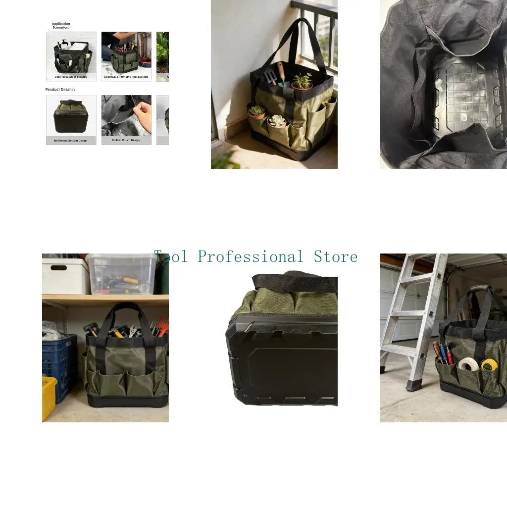 

57QF MultiPockets Garden Tool Bag Organizers Sturdy Fabric Build for Outdoor