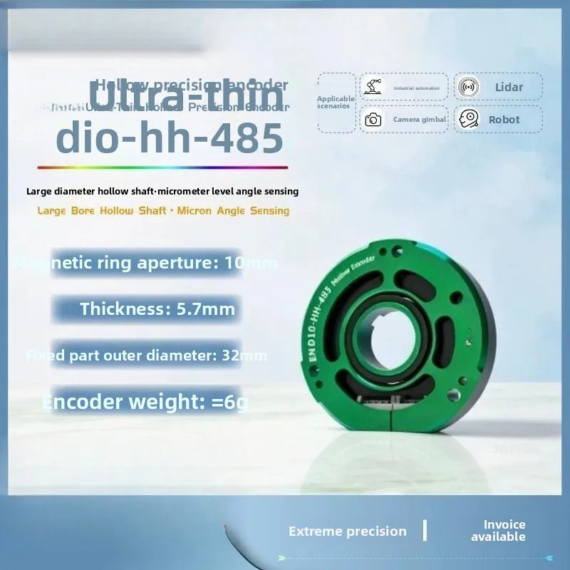 d10 High Precision Non-Contact Electromagnetic Single Turn Absolute Hollow Encoder CAN & 485