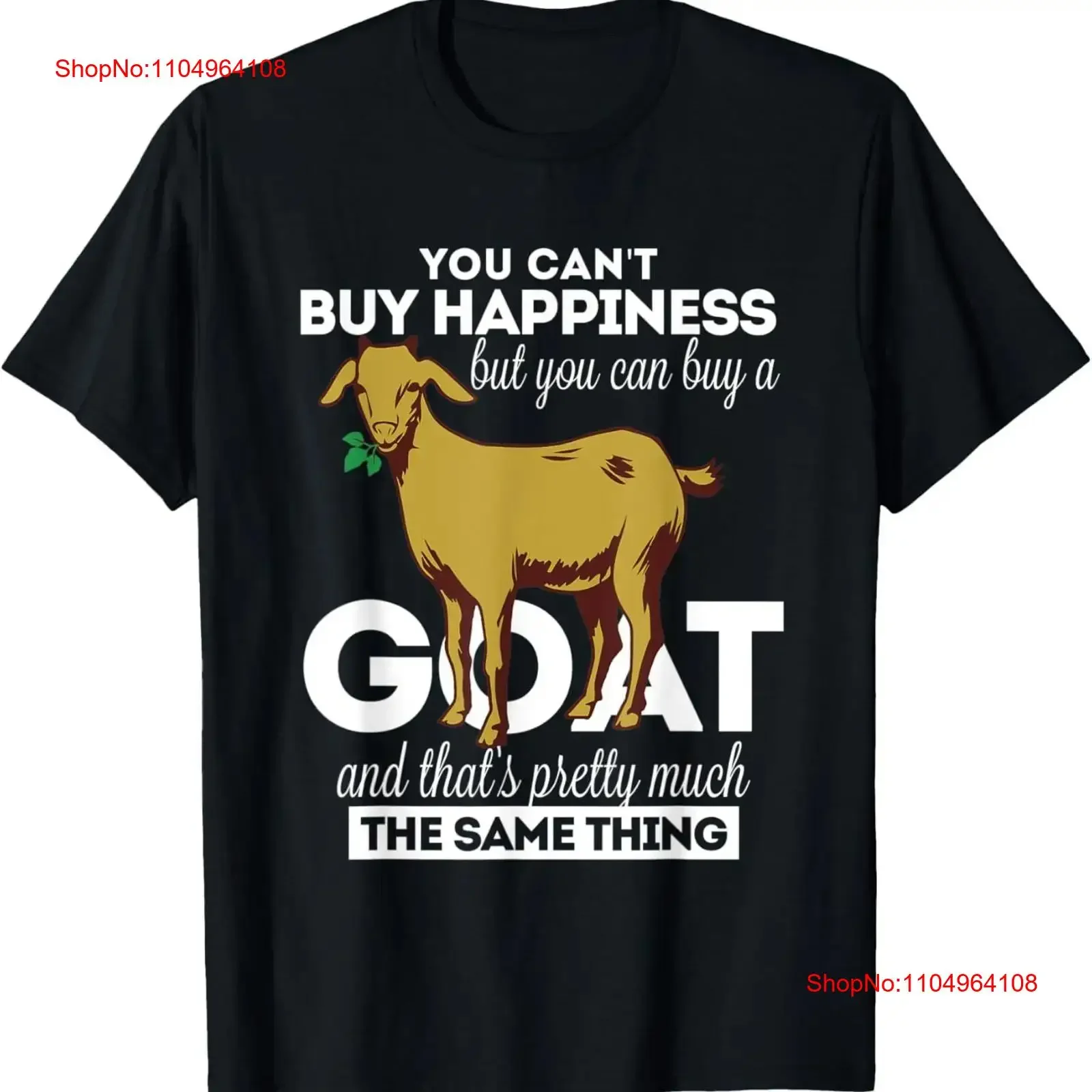 

You Can't Buy Happiness But Can A Goat T Shirt vintage Washed Slightly homme Stylish streetwear Top For Everyday Wear