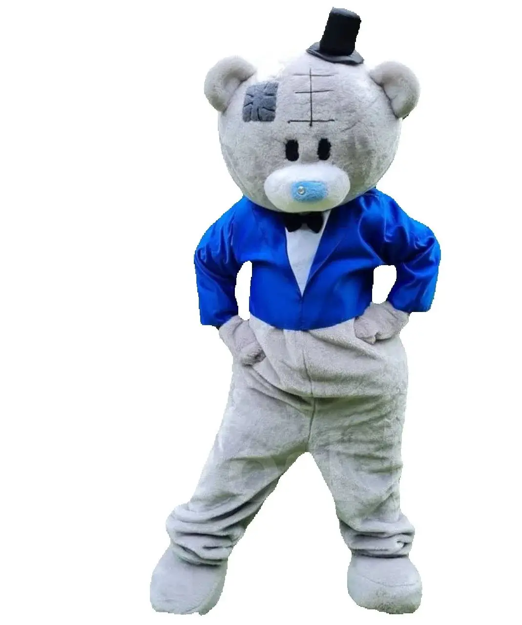 

Blue Coat Grey Bear Mascot Costumes Advertising Walk Clothes Halloween Christmas Dress Carnival Party Fashion Show Outfits