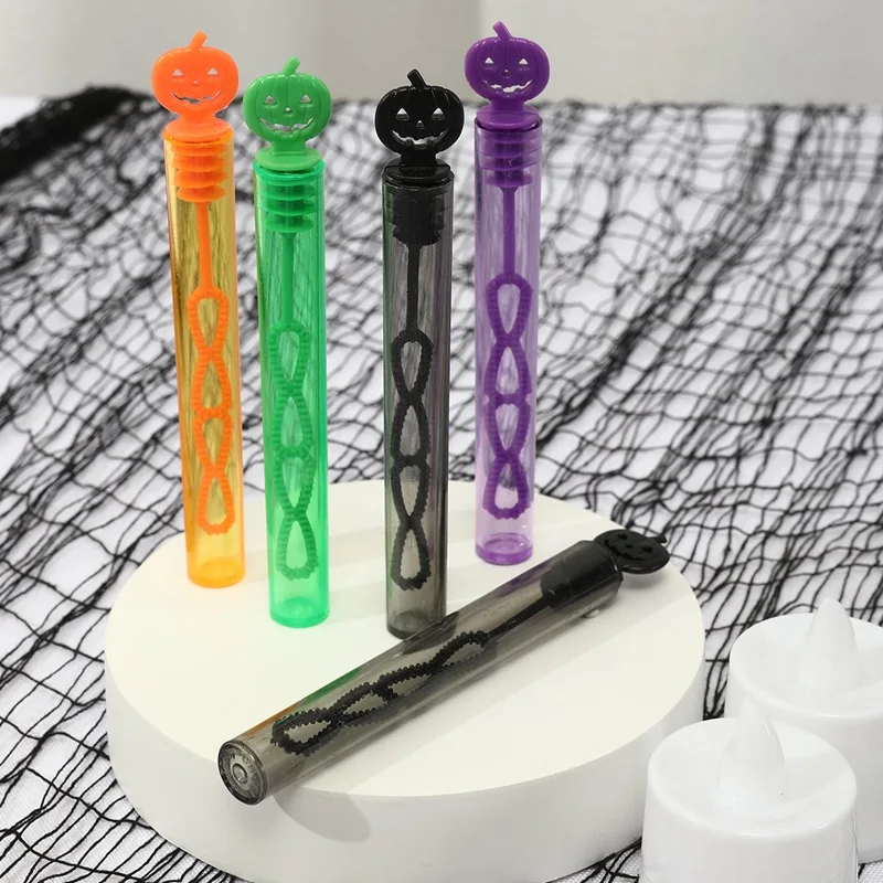 10/20pcs Halloween Pumpkin Bubble Wands Soap Bottle Tube Halloween Party Gifts for Kids 2025 Horror Halloween Party Supplies