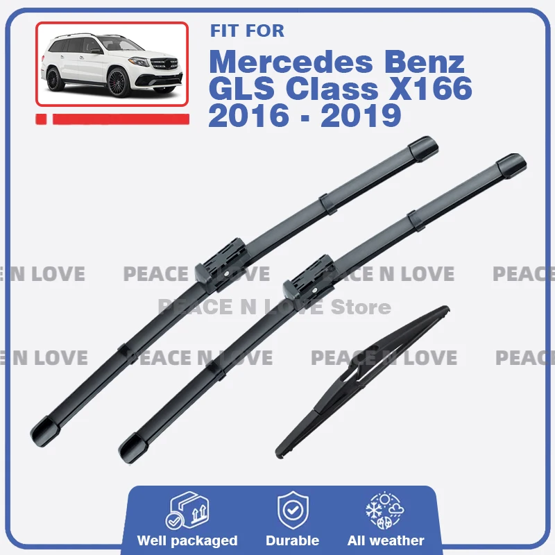 

For Mercedes Benz GLS Class X166 2016 2017 2018 2019 Front Rear Windscreen Wiper Blades Accessories GLS450 GLS550 GLS350d 63 AMG