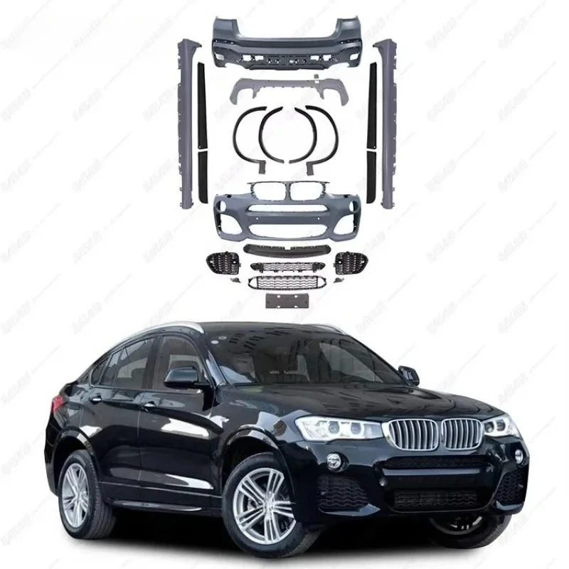 

Body Kit X4 F26 Upgr to MT Style With Front Rear Bumper Side Skirts Diffuser Wheel Eyebrow