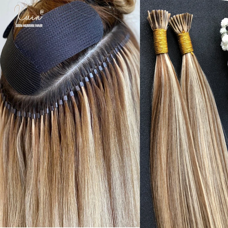 Straight I Tip Hair Extensions 12-26inch Human Hair Remy Fusion Hair Extensions 50pcs/ Set Keratin Capsule Brown Blonde Color