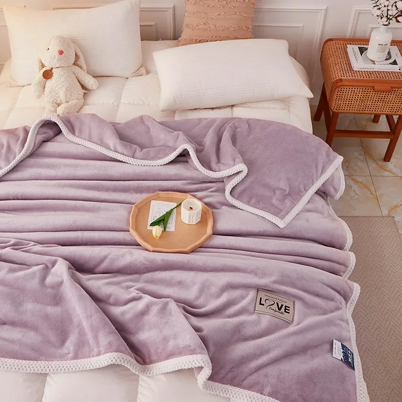 Coperta da tiro viola nobile per soggiorno camera da letto per adulti e bambini coperte di velluto al latte reversibili in tinta unita per tutte le