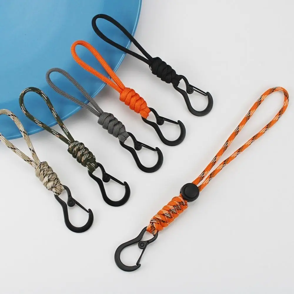 High Strength Paracord Lanyard Multifunctional Anti-lost Braided Woven Keychain Stable Wear-resistant Paracord Keychain Hiking