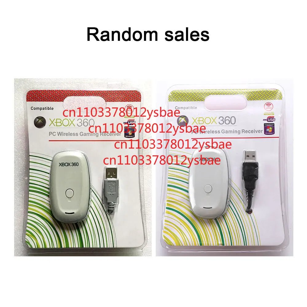 محول استقبال ألعاب وحدة التحكم اللاسلكية للكمبيوتر الشخصي لجهاز Microsoft XBOX 360-أسود/أبيض #2