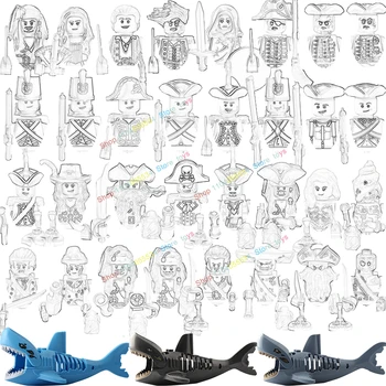Klassische Film piraten der Karibik Ghost Shark Jack Sparrow Jones Modellbau steine erleuchten Ziegel Spielzeug für Kinder