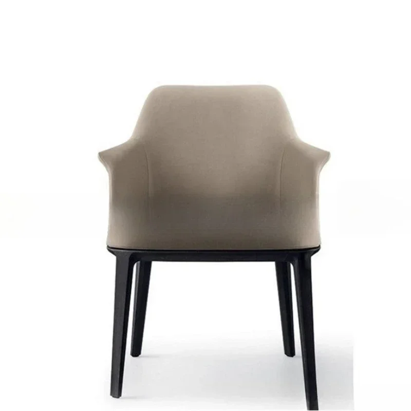 

Nordic Fashion Sales Office Clubhouse Leather Art Negotiation Chair Furniture Simple Modern Solid Wood Dining Coffee Chair