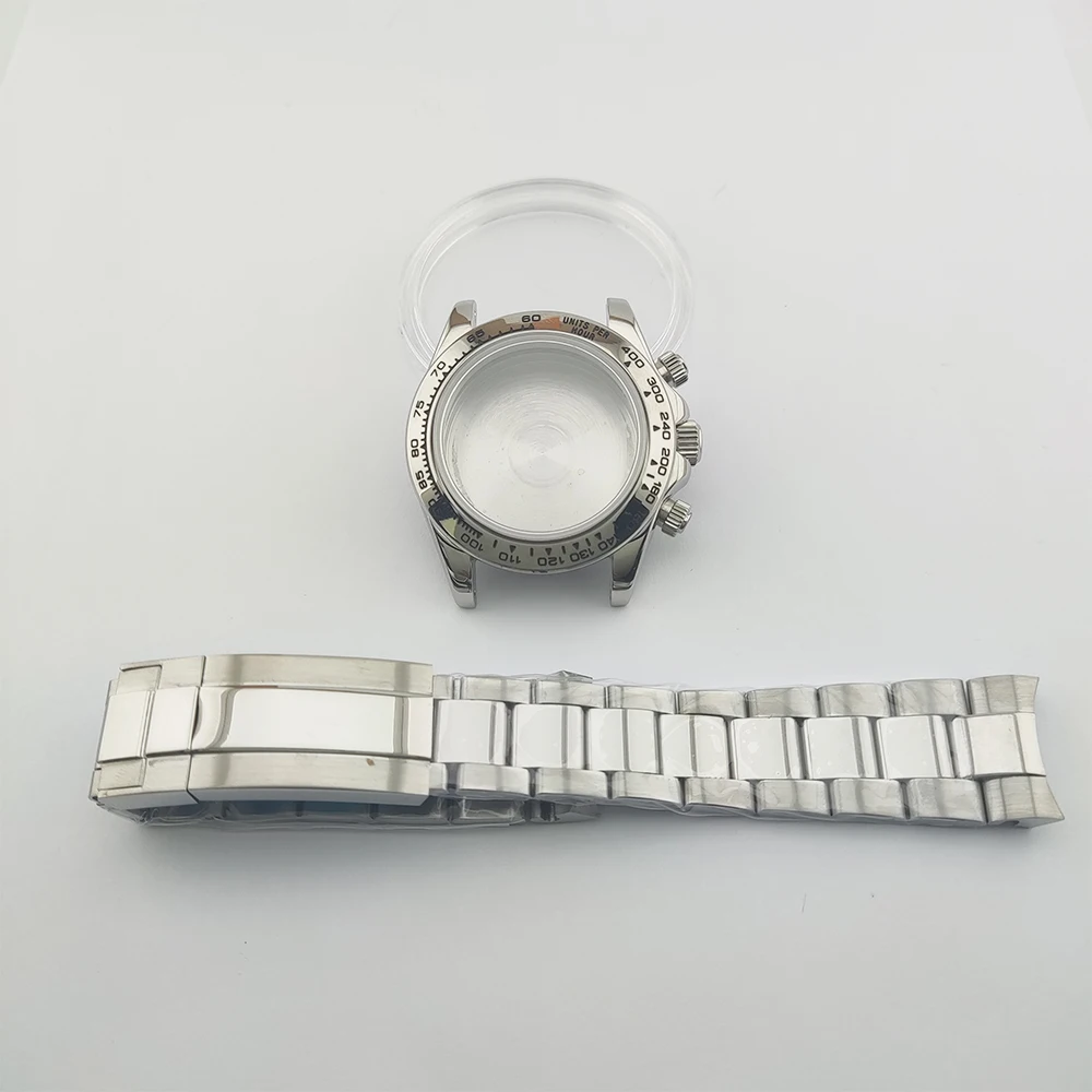 39mm Watch Case VK63 Watch Case Stainless Steel Sapphire Glass Waterproof Case Quartz VK63 Watch Case Suitable For VK63 Movement