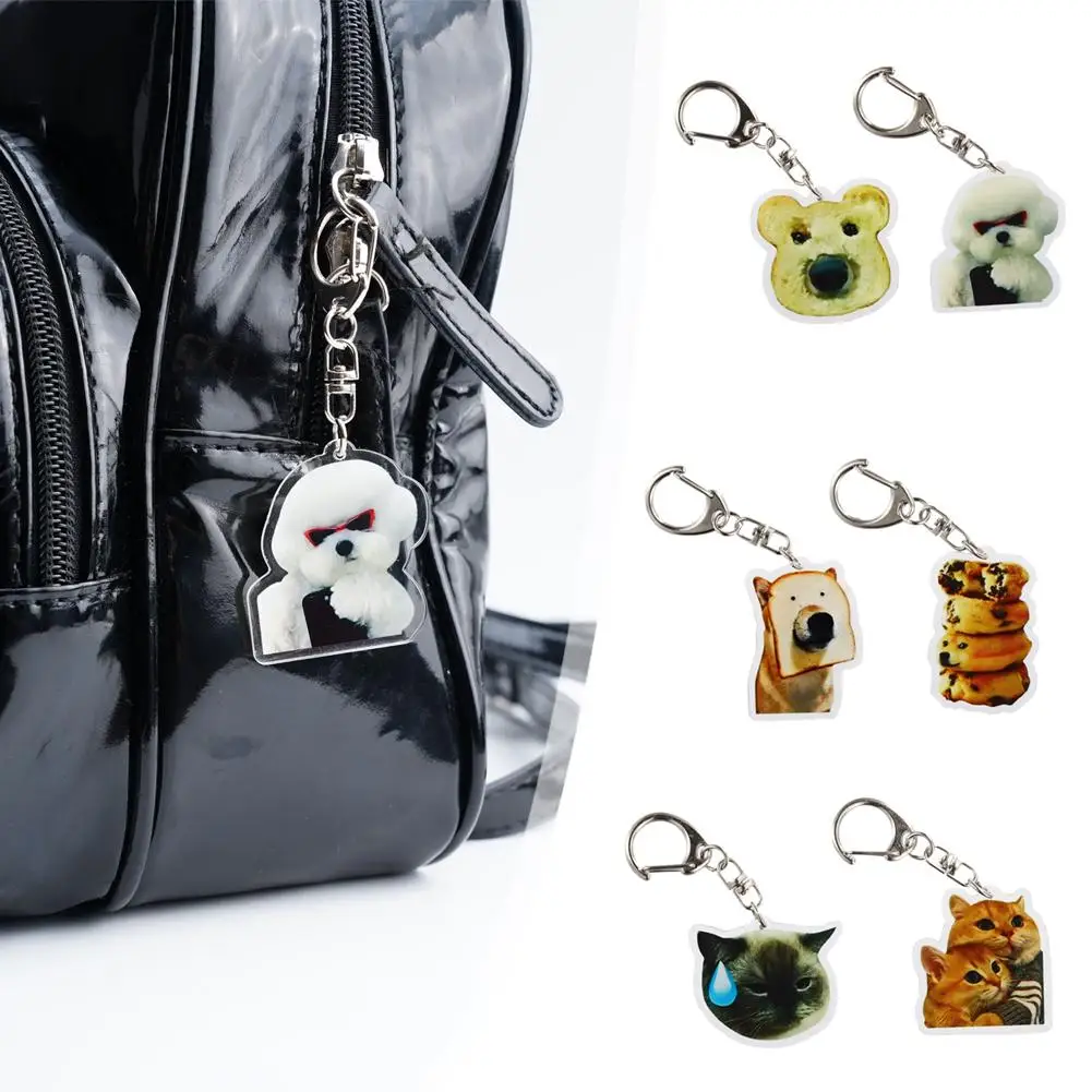 Adorable Cartoon Keychains For Bags Creative Cute Dog KeyRing Cute Cartoon Popular For Bag Pendant Aaccessories Gift