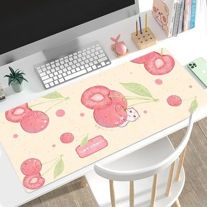 Kawaii Cute Fruit Mouse Pad Gaming Computer HD XXL Large Keyboard Pad Anti-slip Soft Carpet Laptop Mice Mat Desktop Mouse Pads