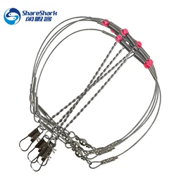 3PCS  Stainless Steel Fishing Rigs Trace Leader Rope Line Swivel Tackle Accessories Fishing Wire Leader Rigs Fishing Equipment