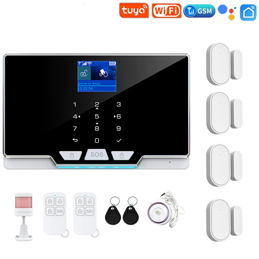 Smartlife WIFI Alarm System Wireless 433MHz GSM Central Alarm Tuya Motion Detector Door Sensor Burglar