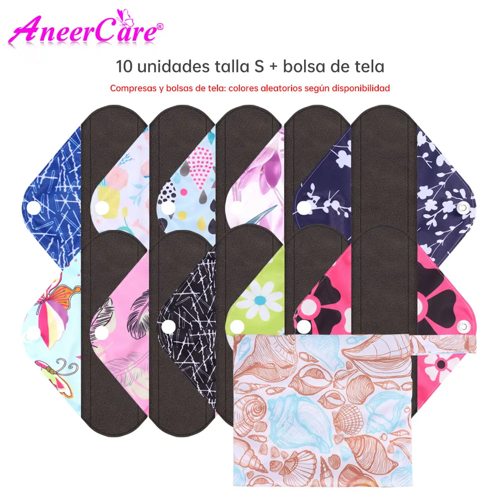 5Pcs/10Pcs Reusable Menstrual Pads 3 Sizes Available Random Colors Shipped Sanitary Napkin Female Hygiene Daily.