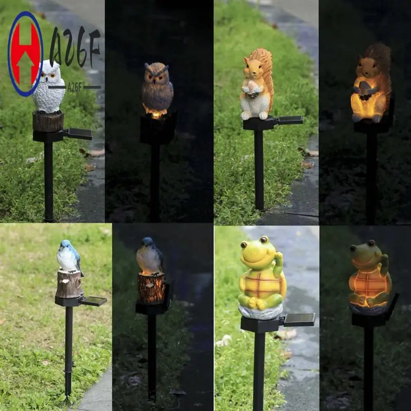 

A26F-Solar Resin House Light Outdoor Waterproof LED Cartoon Ground Plug Light Garden Decoration Lawn Landscape Lamp