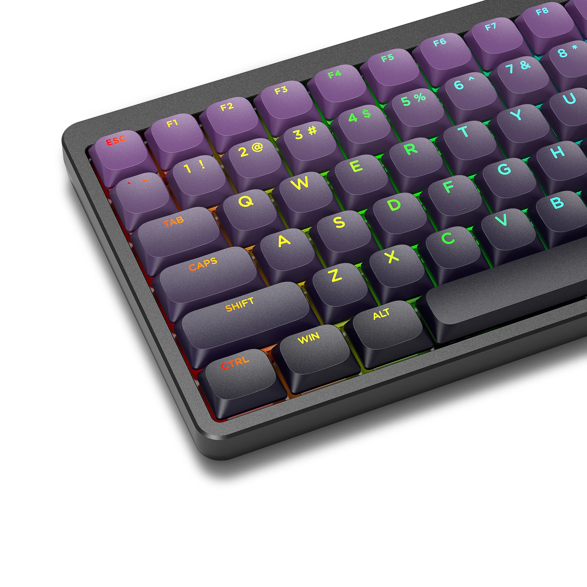 

Custom Gradient Purple Low Profile PBT Keycaps 132 Key Double Shot Shine Through Keycaps for Cherry Gateron MX Switches Keyboard