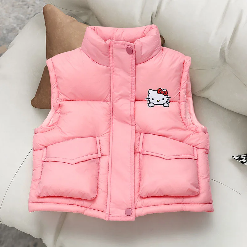 Veste Hello Kitty Cinnamoroll pour enfants, vêtements en coton, GlaSanrios Kuromi, dessin animé, mode, automne, hiver, nouveau, 2024