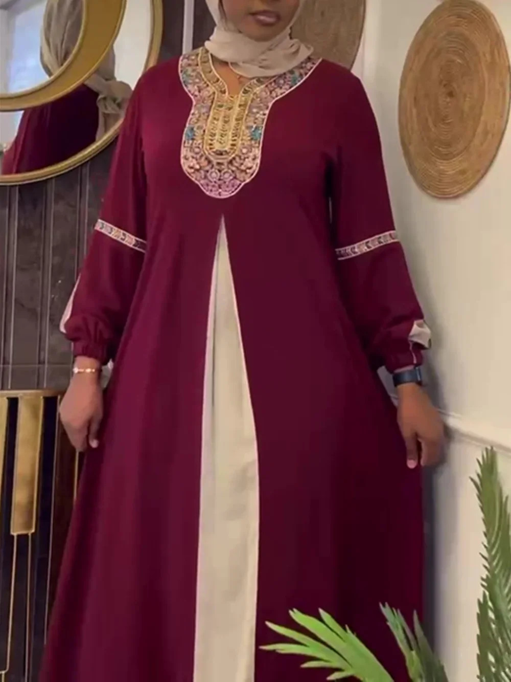 

Ramadan Eid Abaya Dubai 2025 Islam Muslim Party Long Dress Abayas for Women Caftan Marocain Robe Femme Musulmane Maxi Dress
