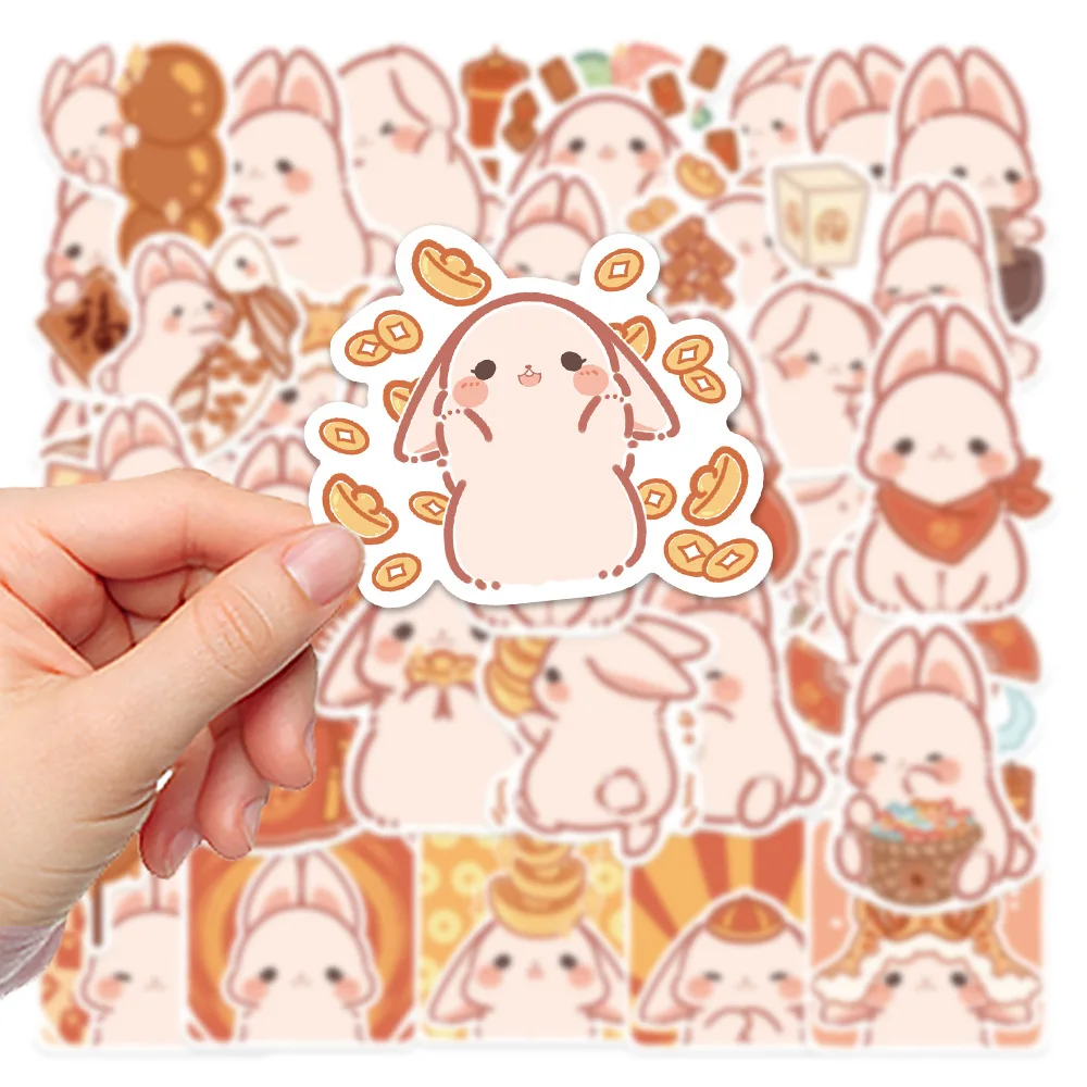 Decalques de desenhos animados kawaii para telefone, gato bonito, coelho, abelha, cachorro, galinha, capivara, ipad, motocicleta, adesivos de bagagem, atacado, 10 pcs, 30 pcs, 50pcs