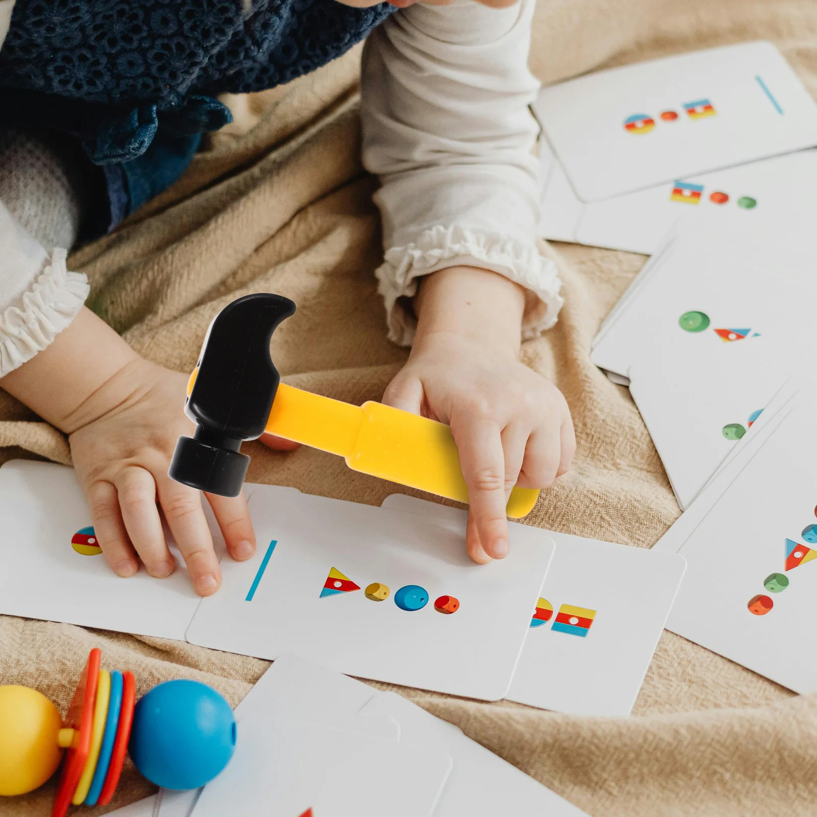 10 個子供用ハンマープラスチック製プレイツール幼児用シミュレーションマレット感覚学習ロールプレイパーティー装飾ごっこ遊び建設