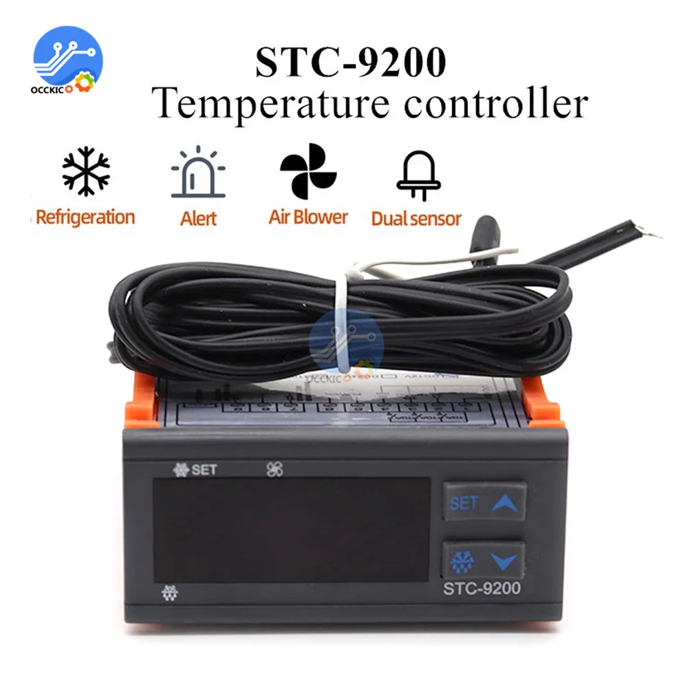 Controlador de temperatura Digital STC-9200, termostato regulador, termorregulador con función de alarma de ventilador de descongelación de