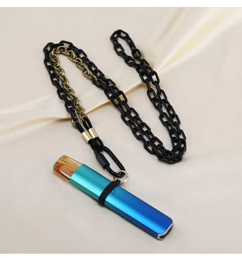 

New electronic universal chain necklace, titanium steel hanging rope, dust cover, hanging ring with anti-slip ring.