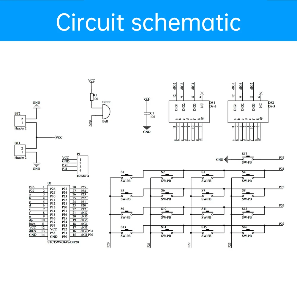 Homemade Calculator DIY Kit 51 MCU Development Teaching Experiment Soldering Exercise DIY Loose Parts Type-c Interface