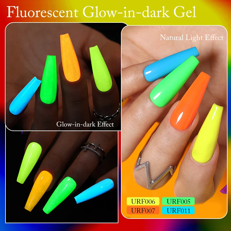 UR SUGAR-Verhéritage à Ongles Gel Fluorescent UV LED, Soak Off, Brcorporelle dans le Noir, Couche de Finition 256, 7.5ml