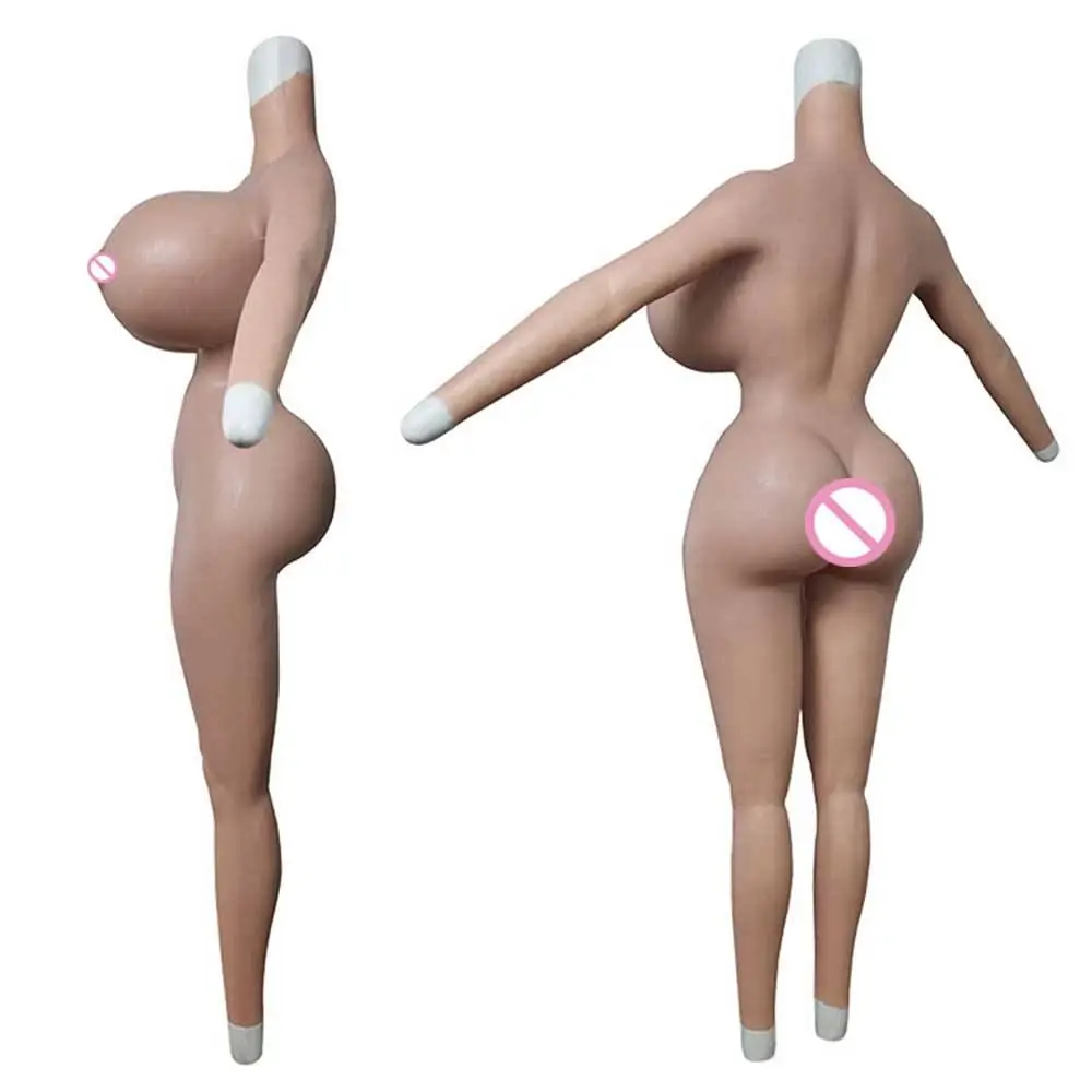 Silicone Bodysuit Male To Female Huge X Cup With Arms Big Hips Lifting Buttock Fake Vagina Artificial Breasts Form Sissy Cosplay