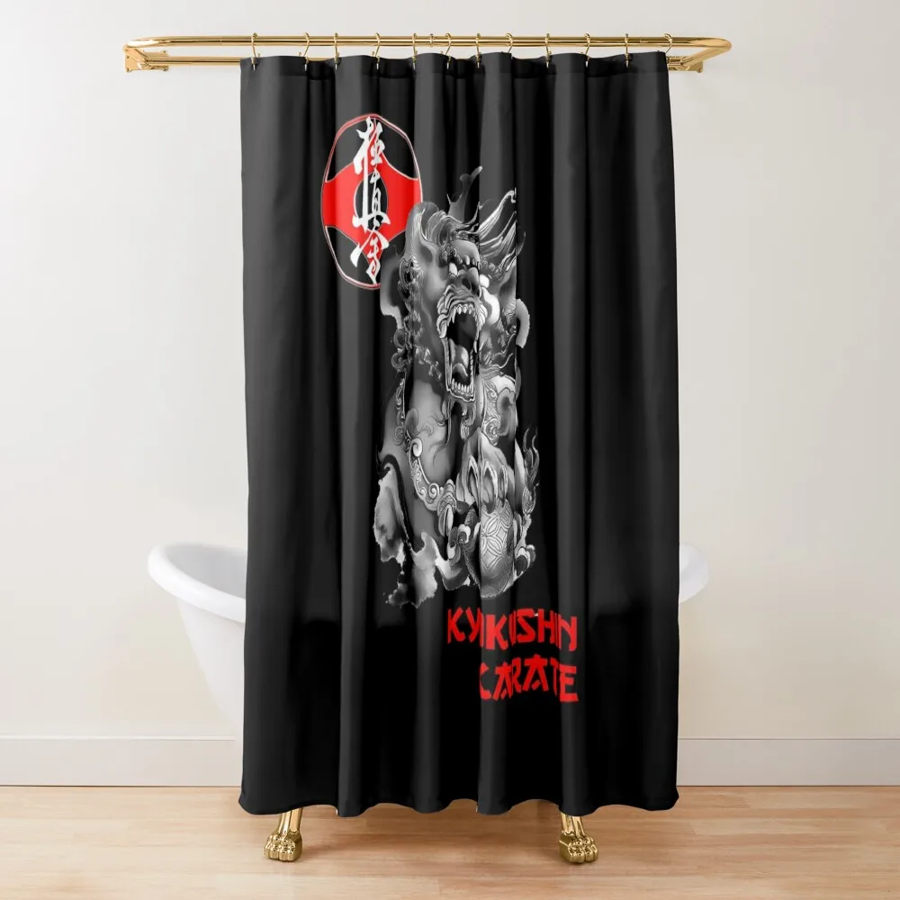 Kyokushin Karate Fighter Spirit - Martial Arts Design Shower Curtain Waterproof Bathroom Shower Cover Bathroom Accessory Curtain