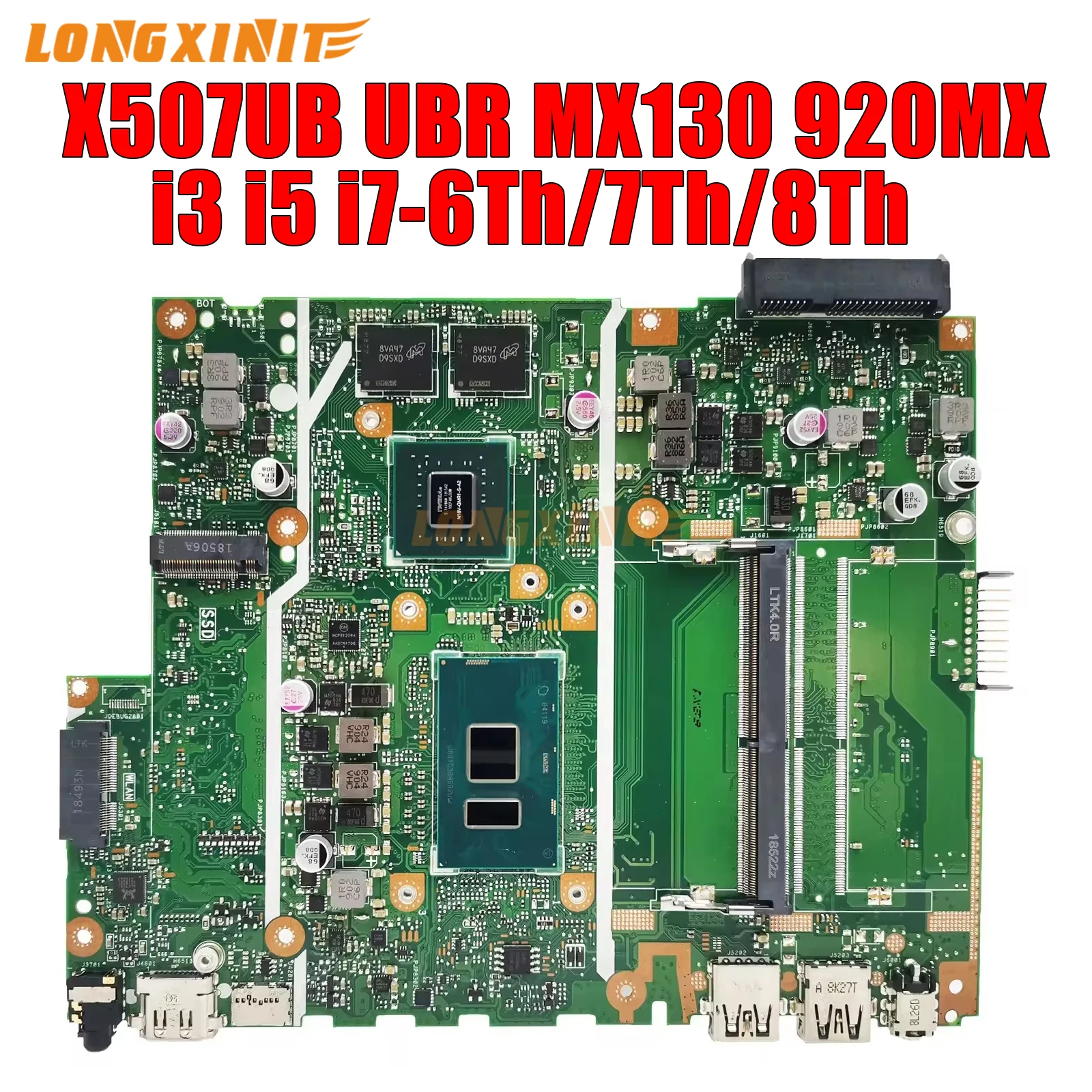 

X507UBR motherboard For ASUS X507UBR X507UF A507UB F507UB R507UB A507UF Y5000UB.CPU:i3 i5 i7 6th/7th.GPU:920MX MX130.