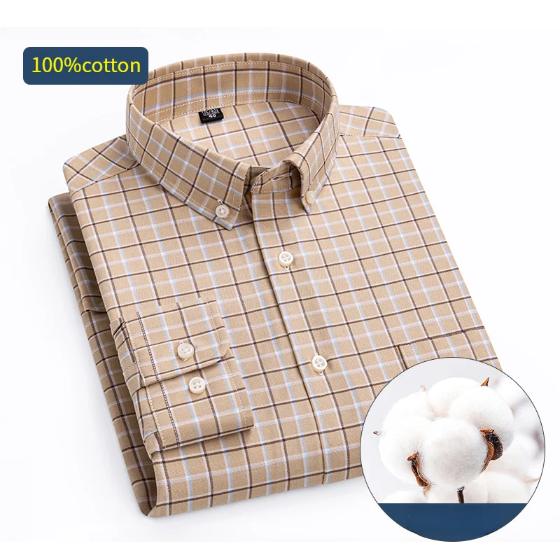 2024 High quality men\'s shirt made of pure cotton Oxford spinning spring autumn long sleeves comfortable  breathable, sweat wick