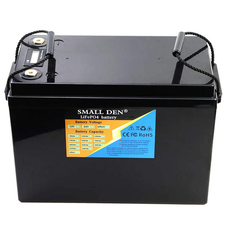 12V /24V 340Ah 280Ah 200AH 100Ah  lithium iron phosphate battery 100A BMS for camping vehicles off-road solar and wind energy