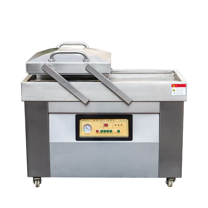 Vertical double-chamber vacuum packaging machine, vacuum sealing machine,  pumping machine, food packaging machine