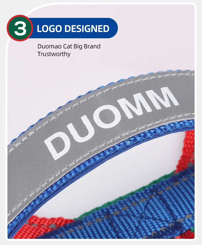Hunde-Haustier-Brustgeschirr, breites Gurtband, zweifarbig, kontrastierend, vier Seadon-Hundegeschirr, Nylongriff, Outdoor-Hundegeschirr, reflektierend – Detail 8