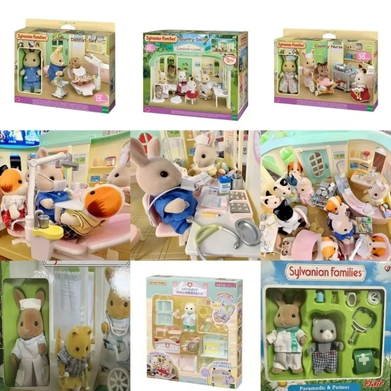 Sylvanian Families Clinique Ensemble Anime Figure Kawaii Enfants Ensemble Pour Jouer Maison Jouets Cadeau D'anniversaire Pour Enfants Jouets Pratique Cadeaux