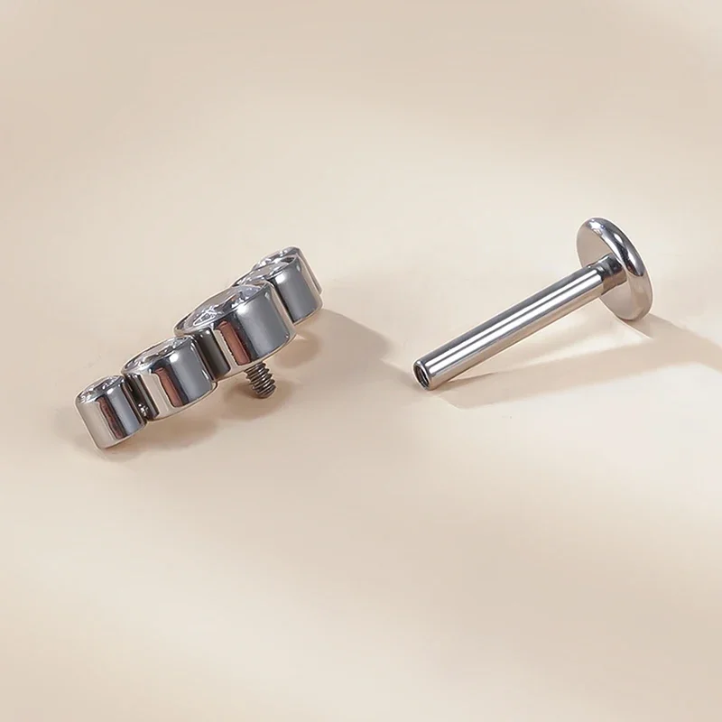 G23 Titanium Ear Studs with CZ Stones
