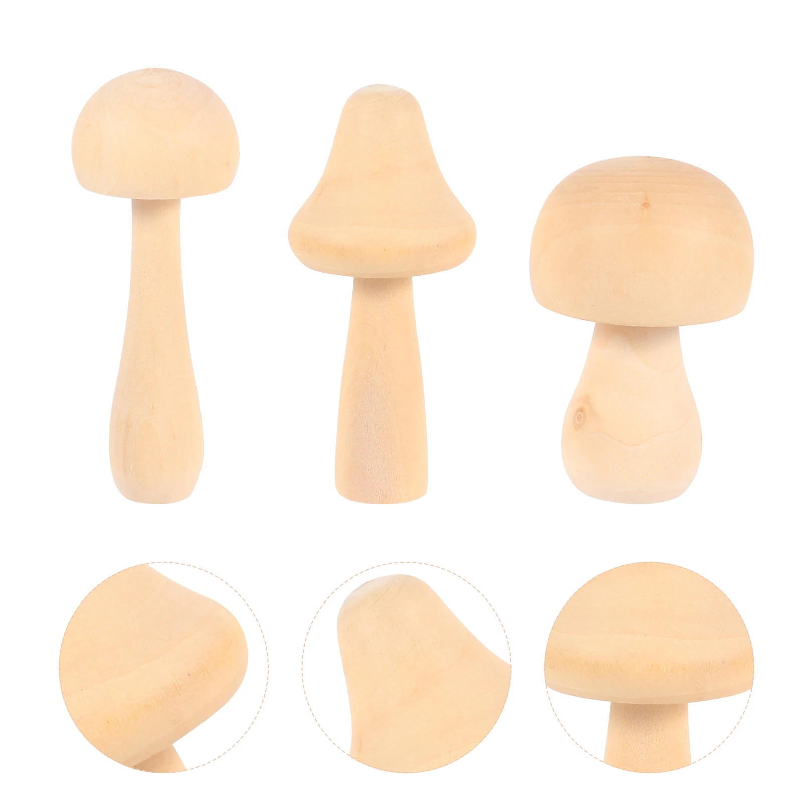 

9 Pcs Wooden Mushroom Craft Unfinished Painting Toy Small Decorative Ornament DIY Handicraft Sorting Game