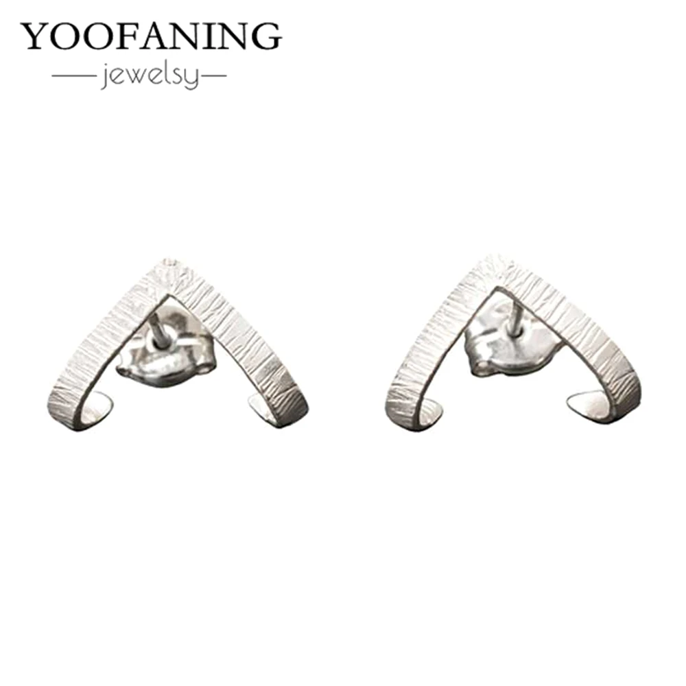 925 Sterling Silver Ear Needle for Couples Triangle Earrings Neutral Earrings Simple Geometric Earrings Fashionable Jewelry Gift